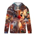 thumbnail image 4 of SERTG Christmas Tops Men's Half Zip Christmas Print Pullover Front Pockets Stand Collar Long Sleeve Fashion Casual Top Holiday Gifts(Orange,M), 4 of 5