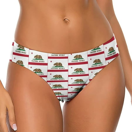 

Flag of California Star Bear Women s Thongs Sexy T Back G-Strings Panties Underwear Panty