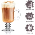 thumbnail image 3 of 8oz coffee mug, glass mugs with handle, clear mugs with handle, glass mug beer tea mug, high base latte mugs, set of 8 irish coffee mugs, 3 of 8