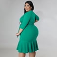 thumbnail image 4 of AURA Women V Neck Lace Ruffle Dress Casual Midi Summer Elegant Loose Fit Dress, 4 of 6