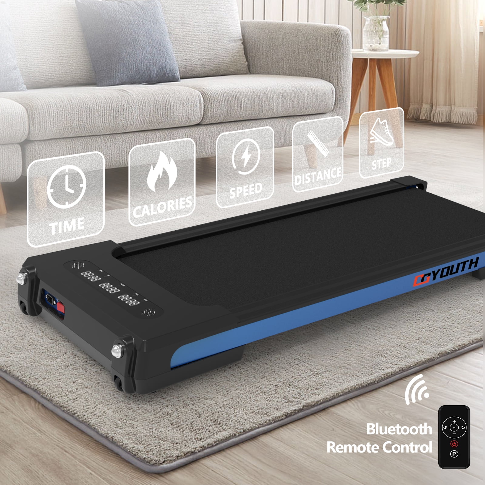 GOYOUTH Walking Pad 2 in 1 for Walking and Jogging, Under Desk Treadmill for Home Office 0.5-6 kph, 300 lbs Weight Capacity