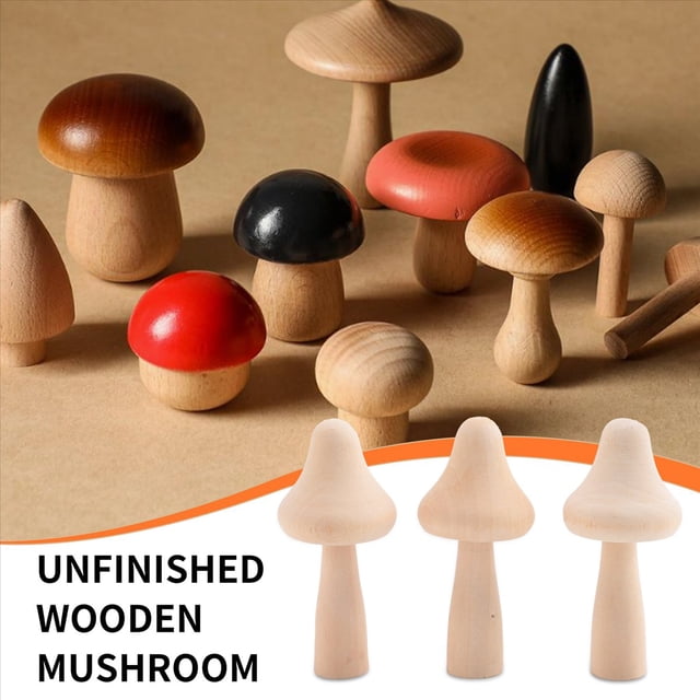 10 Piezas de Setas Madera Sin Terminar TamañOs Grandes, Pintar para DecoracióN Proyectos Arte y Manualidades