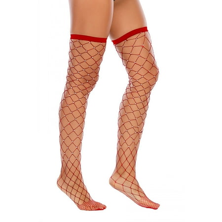 

Leesechin Womens Socks Clearance Trendy Rhinestone Hot Drill Sexy Hollow Llarge Mesh Stockings Over The Knee Drill Stockings