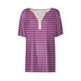thumbnail image 4 of SDNall T-Shirt à Manches Courtes Imprimé à Rayures Mode Femmes, 4 of 9