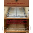 thumbnail image 3 of Pull Out Cabinet Organizer, (17" W x 21" D) Heavy-Duty Metal Sliding Drawer Shelf, Bathroom Under Sink Kitchen Cabinets Organizer and Storage Slide Out Shelves, Chrome, 1 Tier, 2 Pack, 3 of 15