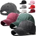 thumbnail image 2 of Gorra De Béisbol De Mezclilla Lavado Retro Mujeres Hombres Casual Color Sólido Algodón Plegable Vaquero Hip Hop Fitted Sombrero Al Aire Libre Deporte Gorras, 2 of 4