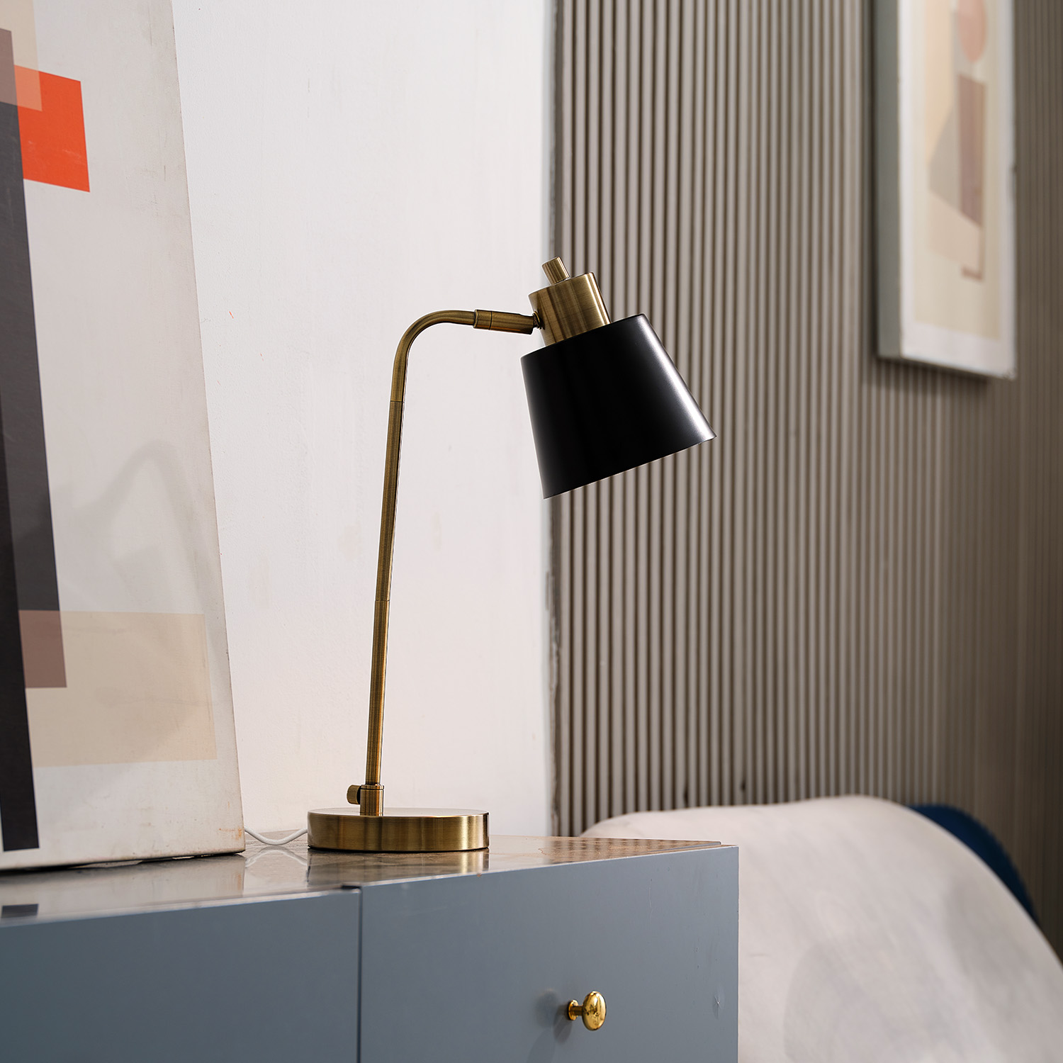 Globe Electric 18" Matte Brass Black Metal Shade Desk Lamp