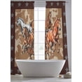 thumbnail image 5 of Brown Retro Horse Sheer Curtains 84 Inch Length 2 Panels Set, Vintage Western Stars Country Voile Window Treatment Rod Pocket Curtains Sheers Drapes for Bedroom/Living Room/Kitchen 52"x84"x2, 5 of 7