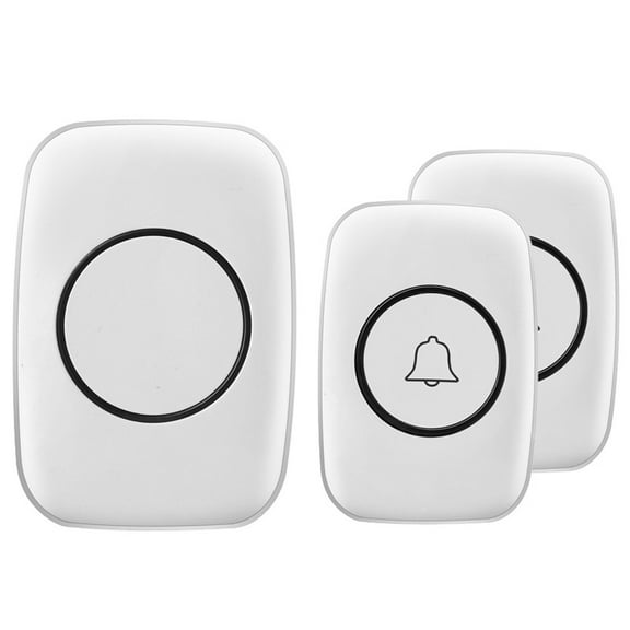 Wireless Doorbell, Waterproof Door Bell Kit, Distinguish front and rear doors, Over 1000 feet Range and 60 Chime, 5 Levels Volume and LED Flash, for Home Office Classroom(WHITE)