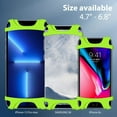 thumbnail image 3 of Bike Phone Holder, Silicone Motorcycle Phone Mount - Universal Bicycle Cell Phone Holder for 4.7" - 6.8" Adjustable Detachable Tool Free Install, Compatible iPhone & Android - Green, 3 of 6