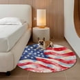 thumbnail image 3 of American Flag Round Area Rug 7 FT,Non Slip Living Room Area Carpet,Abstract Oil Painting Farmhouse USA Flag Washable Soft Circular Rug Non-Shedding Floor Carpet for Bedside Office Play Room Classroom, 3 of 9