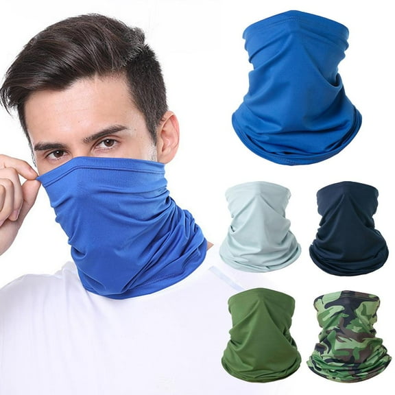 5 Pack Neck Gaiter Bandana Face Mask: Cooling Mask Face Cover Neck Scarf