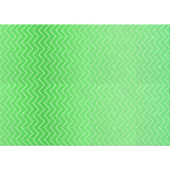 Ahgly Company Indoor Rectangle Patterned Neon Green Area Rugs, 7' x 10'