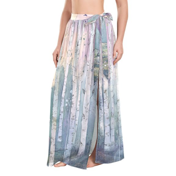 FORMRS Womens Beach Sarong Semi-Sheer Bikini Wrap Skirt Swimsuit Cover-ups, Night Deer