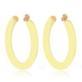 thumbnail image 4 of Gold Plated Sterling Silver Chunky Thick Multicolor Resin Open Hoop Earrings for Women - Available in Assorted Colors - 57mm and 37.5mm Size Options, 4 of 7