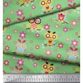 thumbnail image 3 of Soimoi Polyester Crepe Fabric Floral & Owl Cartoon Print Fabric by Yard 52 Inch Wide, 3 of 3