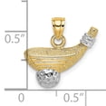thumbnail image 3 of FJC Finejewelers 14k Yellow Gold with Rhodium Golf Club And Ball Charm, 3 of 6
