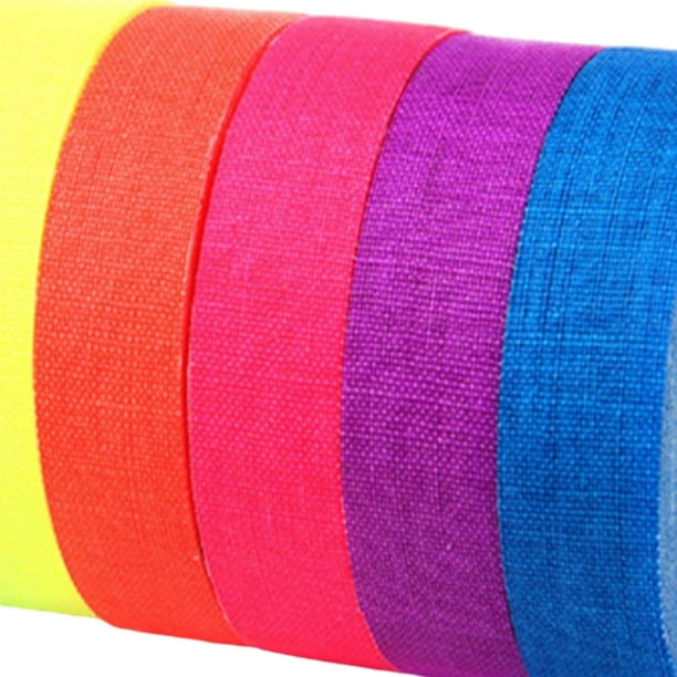 AISEY Neon Gaffer Tape – 5-Pack Fluorescent UV Blacklight Glow Tape – 0.6" X 16.5' – Pro-Grade Cloth Tape For Parties, Events & Themed Decor