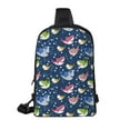 thumbnail image 2 of Rocae Colorful Cartoon Shark for Lightweight Chest Bag Dual Pocket, Waterproof Crossbody Sling Bag for Men and Women, 2 of 8