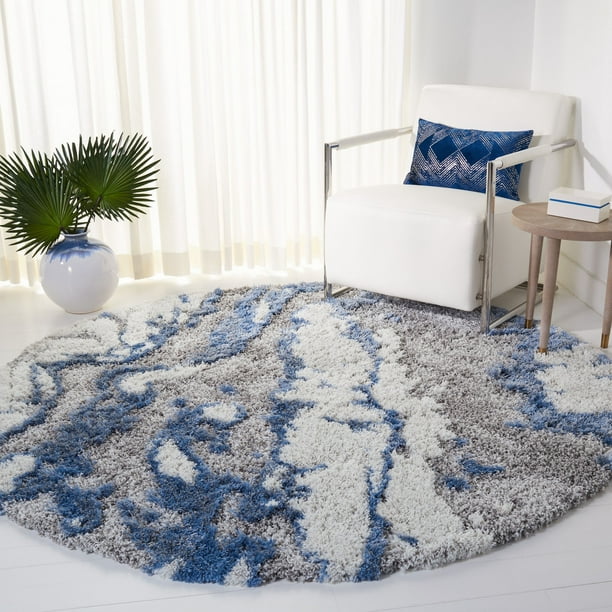 Safavieh Horizon Konstantinos Abstract Shag Area Rug, Grey/Blue, 6'7" X