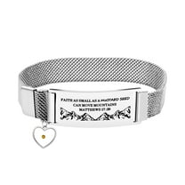 Religious Stainless Steel Bracelet for Men Women Christian Encouragement Bracelet Gift Engraved Faith as Small as a Mustard Seed Can Move Mountains Matthew 17:20, Y1322