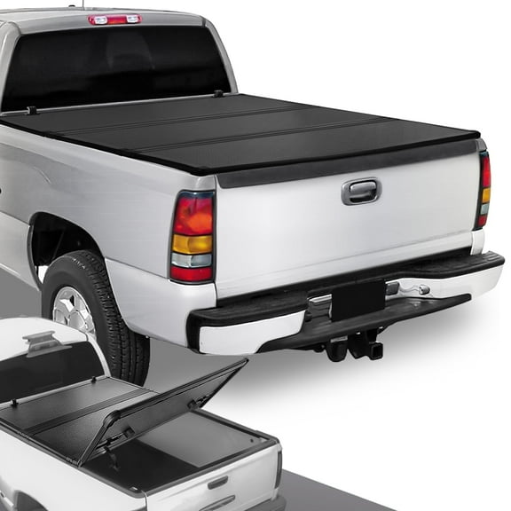 DNA Motoring For 99-07 Silverado Sierra Truck 6.5Ft Bed FRP Hard Solid Tri-Fold Tonneau Cover