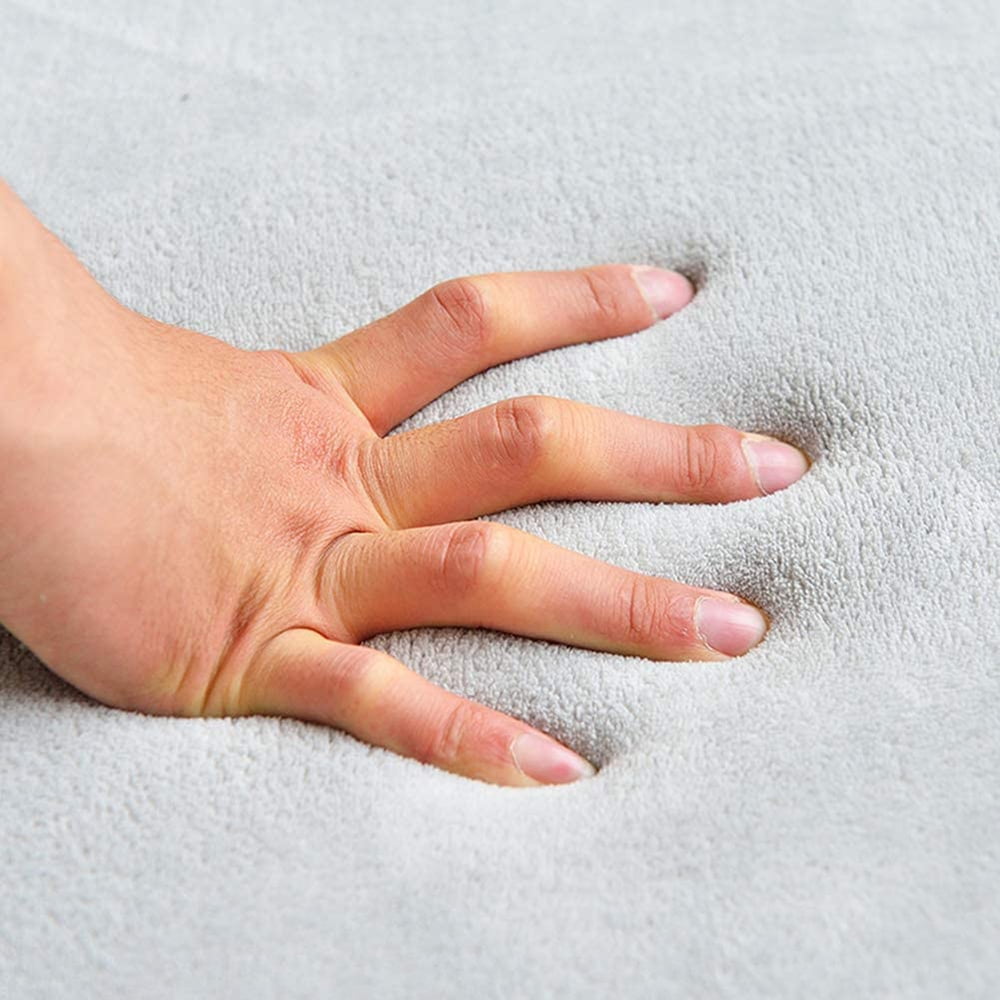 Thick Memory Foam Baby Play Mat, Soft Coral Velvet Non-Slip Backing Living Room Carpet for Versatile Use, Vacuum Compressed Moisture Resistant Mat (Coral Red)