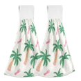 thumbnail image 2 of Palm Tree Footprints Pattern Hand Towels 2 Pack Quick Dry Velvet Soft with Velcro Kitchen Bath 14x18in, 2 of 7