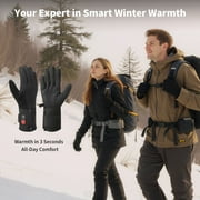 SAVIOR HEAT Upgraded Heated Glove Liners for Men & Women, Thin Rechargeable Gloves with Graphene Heating, Touchscreen Compatible, Fast Charge Warmth for Winter Sports & Outdoor Use