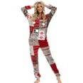 thumbnail image 2 of Defitshape Women's Fuzzy Flannel Fleece Onesies Pajama Family Onesie Soft Home Stretch Loungewear Grey Small, 2 of 5