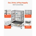 thumbnail image 4 of VEVOR Bird Cage, 31.5 x 20.5 x 52 inch, Flat Top, Wrought Iron Bird Flight Cage with Perches, Slide-Out Tray and Plastic Feeders, Casters, for Parrot, Blue Tit, Cockatiel, Canary, and Monk Parakeet, 4 of 9