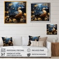 thumbnail image 4 of Designart "Midnight Ponder of Blue and Yellow Duck in Floral Setting" Animals Wall Art - Modern Blue Duck Entryway Wall Art, 4 of 6
