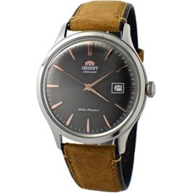 Orient Mens Bambino Version 4 Grey Dial Tan Leather Band Watch