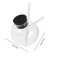 thumbnail image 2 of Transparent Glass Ball Cup with Straw for Storage Beverage Glass, 2 of 4