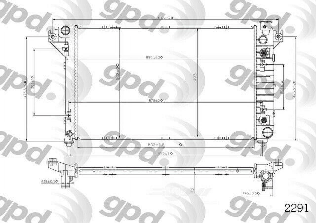 Global Parts Distributors 2291C Radiator Fits select: 1998-2002 DODGE RAM 1500, 1998-2002 DODGE RAM 2500