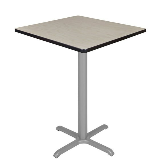 Regency Cafe High 30" Square X-Base Table- Maple/ Grey Base