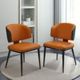 thumbnail image 3 of bokifol Modern Leather Dining Chairs Set of 2,Retro Printed Wingback for Living Room/Restaurant, 3 of 10