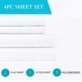 thumbnail image 2 of 100% Pure Egyptian Cotton 800 Thread Count Sheet Set, 4 Pc Set, Sateen Weave, Hotel Collection Soft Luxury Bedding, Fits Upto 21" Inch Deep Pocket (White Stripe, California King Size), 2 of 5