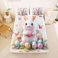 thumbnail image 5 of Erosebridal Kawaii Rabbit Butterfly Full Size Sheets,Colorful Dino Eggs Bed Sheets For Girls Kids 4-Piece, 5 of 6