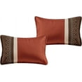 thumbnail image 3 of Chezmoi Collection 7-Piece Queen Comforter Set, Rustic Southwestern Brown Red Clay Coffee Cream Geometric Embroidered Lightweight Bedding Comforter and Pillow Cushions, 3 of 5