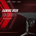 thumbnail image 3 of Lacoo 63 Inch Y-Shape Frame Gaming Desk Modern Style Racing Desk with Full Piece Of Mouse Pad, Cup Holder And Headphone Hook(Black), 3 of 8