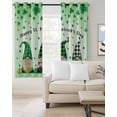 thumbnail image 2 of St. Patrick's Day Kitchen Curtains Ombre Green Gnomes Shamrock Gold Coin Plaid Cafe Short Curtains for Bathroom Blackout Window Curtain Small Window Treatment Drapes for Bedroom Living Room 52"x45"x2, 2 of 9