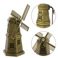 thumbnail image 6 of WEUVEB Rustic Dutch Windmill Model Table Decor, Golden Farmhouse Style Craftsmanship for Home, Office, and Living Room Display, 6 of 8