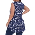 thumbnail image 3 of OutfitShow Women Plus Size Blouse, Casual V Neck Sleeveless Shirt Pleated Button Tunic Top, 3 of 7