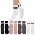 thumbnail image 2 of HBFAGFB Socks for Women 4 Pairs Mid Tube Socks Non Slip Daily Wear Comfortable Breathable Pink One Size, 2 of 8
