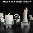 thumbnail image 3 of HIDAWN 6 Pcs Clear Glass Candlestick Holders Tealight Candle Holders, Votive Candle Taper Candle Holder, 3 of 10