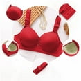 thumbnail image 3 of Ltctricy Bras for Women No Underwire Comfortable Lifting Push up Full Coverage Bralettes Supportive Everyday Bras(Red,X-Large), 3 of 4