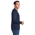 thumbnail image 4 of Hanes Beefy-T Long Sleeve Casual T-Shirt, Crewneck Everyday Casual Tee, Navy, M, 4 of 5
