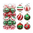 thumbnail image 2 of 30* Bolas de Navidad para decoración de árboles de Navidad, bolas de plástico para decoración de fiestas navideñas (rojo+verde+blanco(A)), 2 of 5