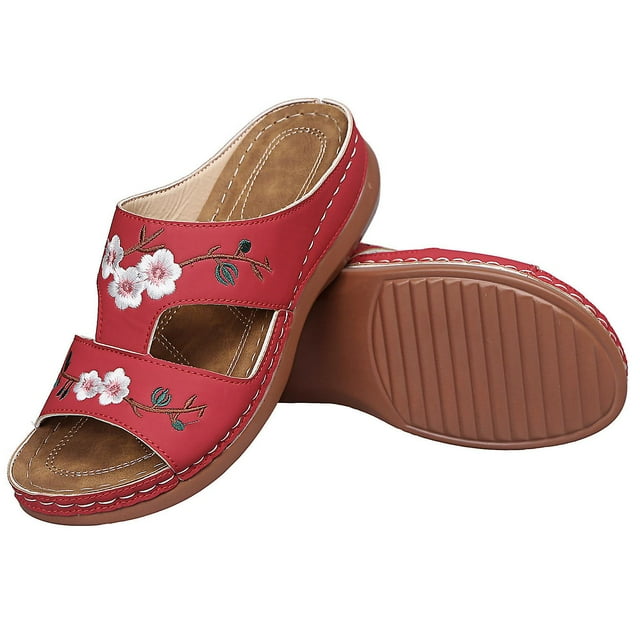 Women's Orthopedic Bloom Shoes Open Toe Sandals Ladies Platform Slippers Summer Beach Rubber